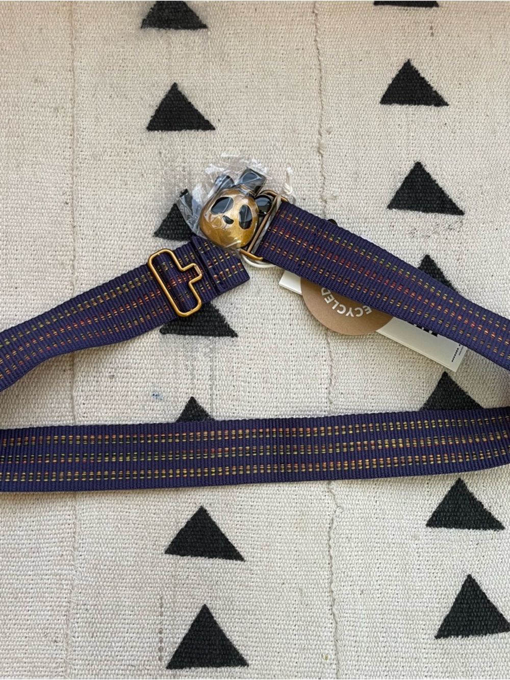 Mini Rodini Navy and Gold panda belt